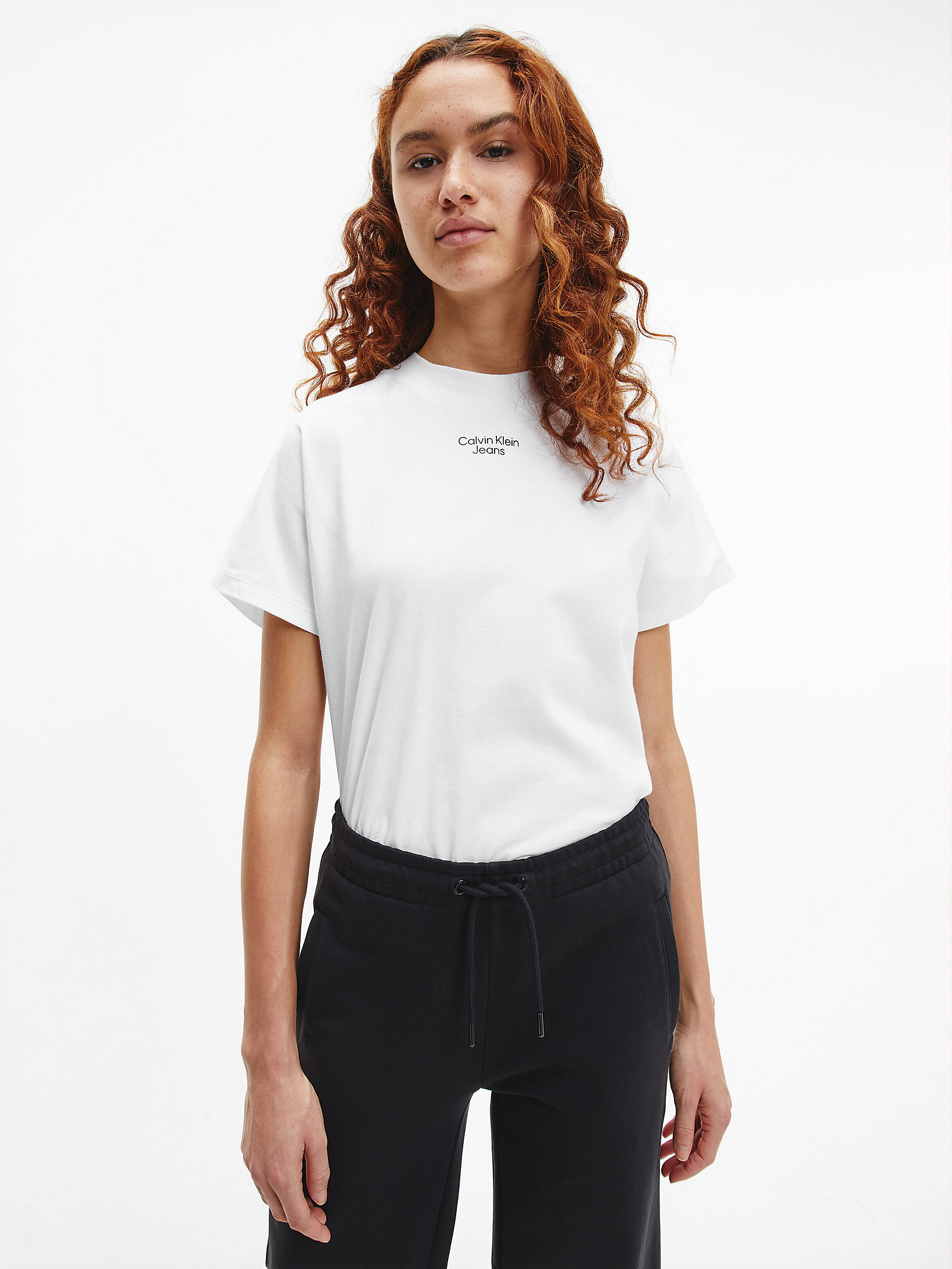 Bright White > Свободная футболка из органического хлопка > undefined Женщины - Calvin Klein