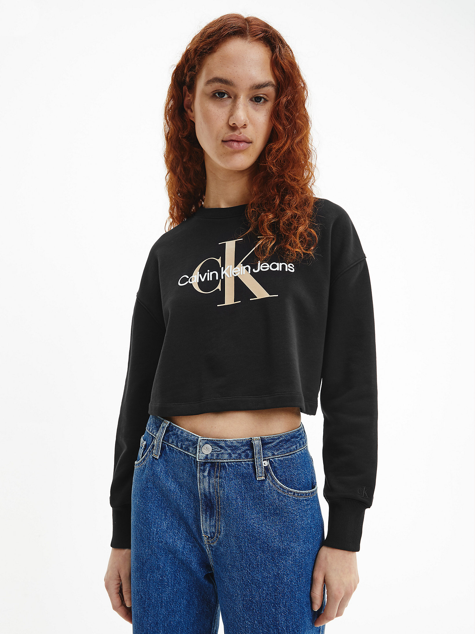 CK Black Boxy Monogram Sweatshirt undefined women Calvin Klein