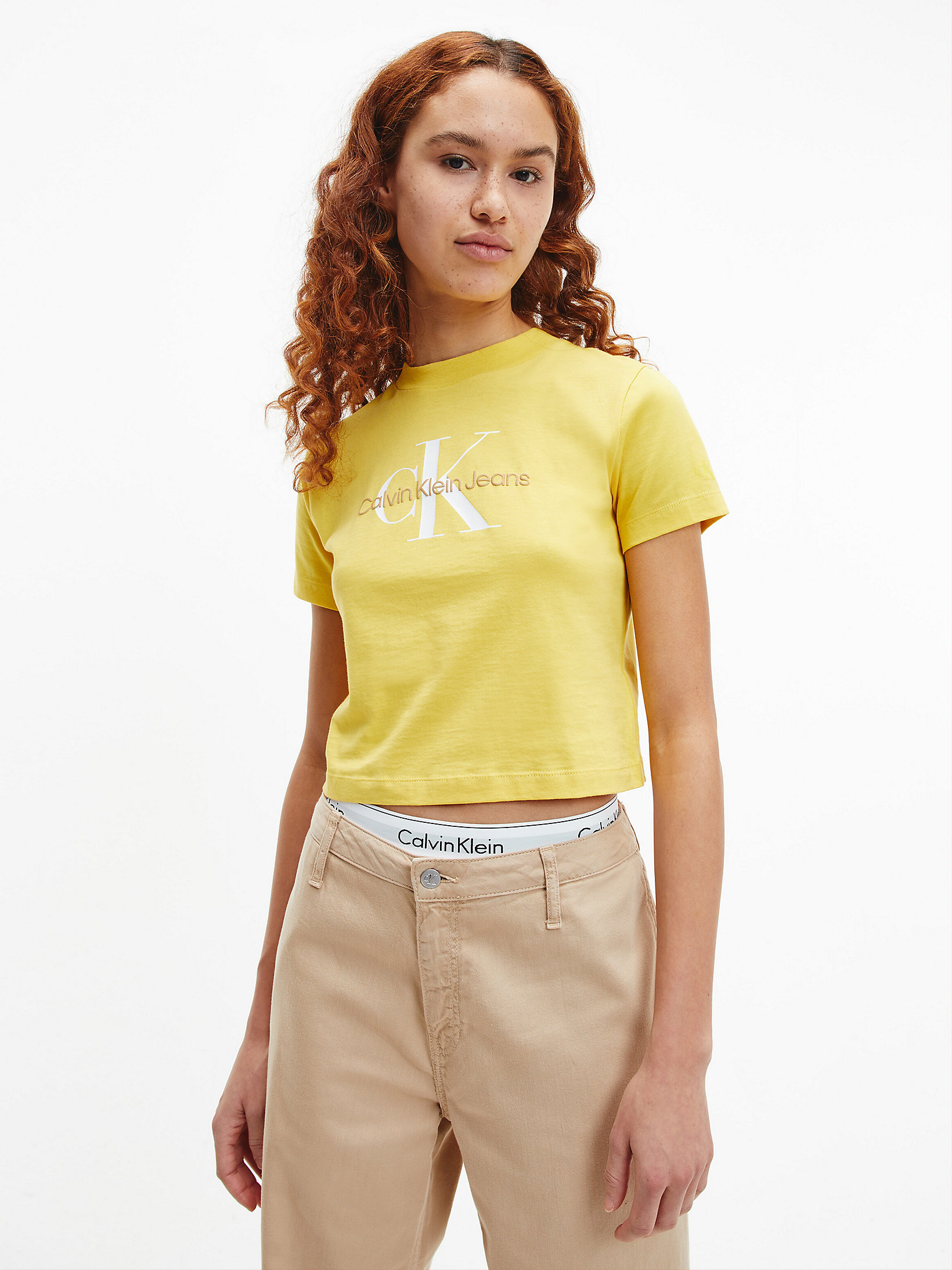 Super Lemon Organic Cotton Monogram T-Shirt undefined women Calvin Klein