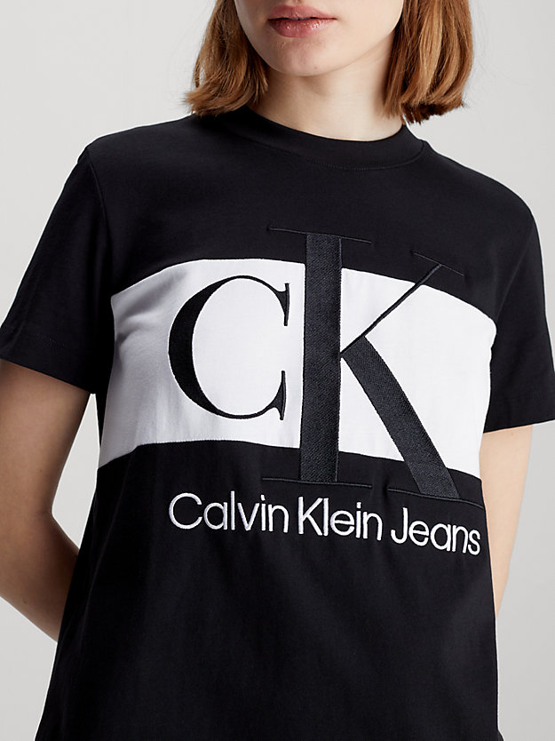 robe t-shirt avec monogramme ck black pour femmes calvin klein jeans