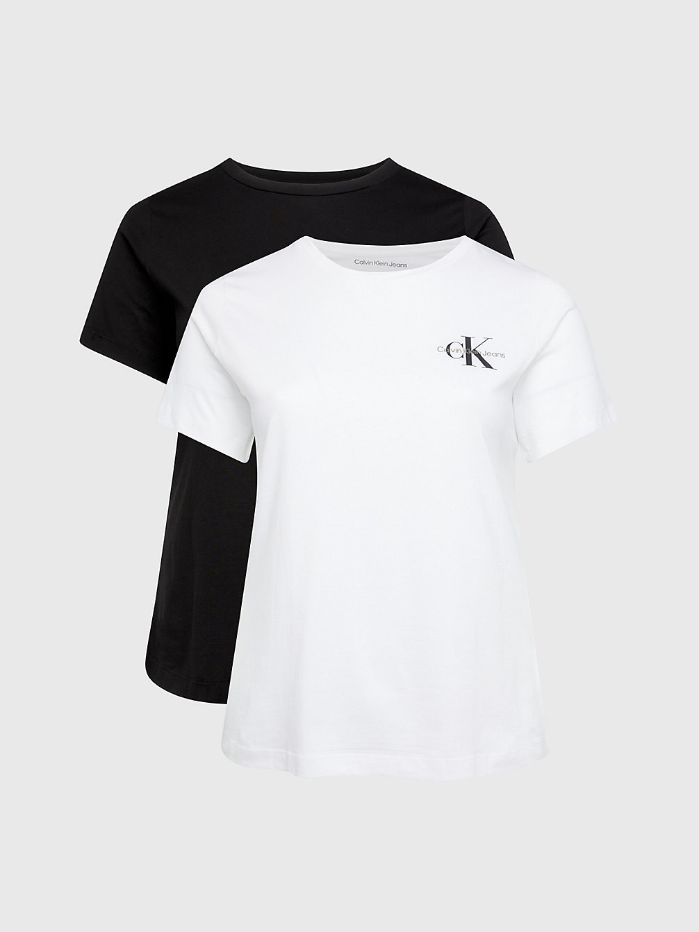 CK BLACK/BRIGHT WHITE > 2er-Pack Schmale T-Shirts In Großen Größen > undefined Damen - Calvin Klein