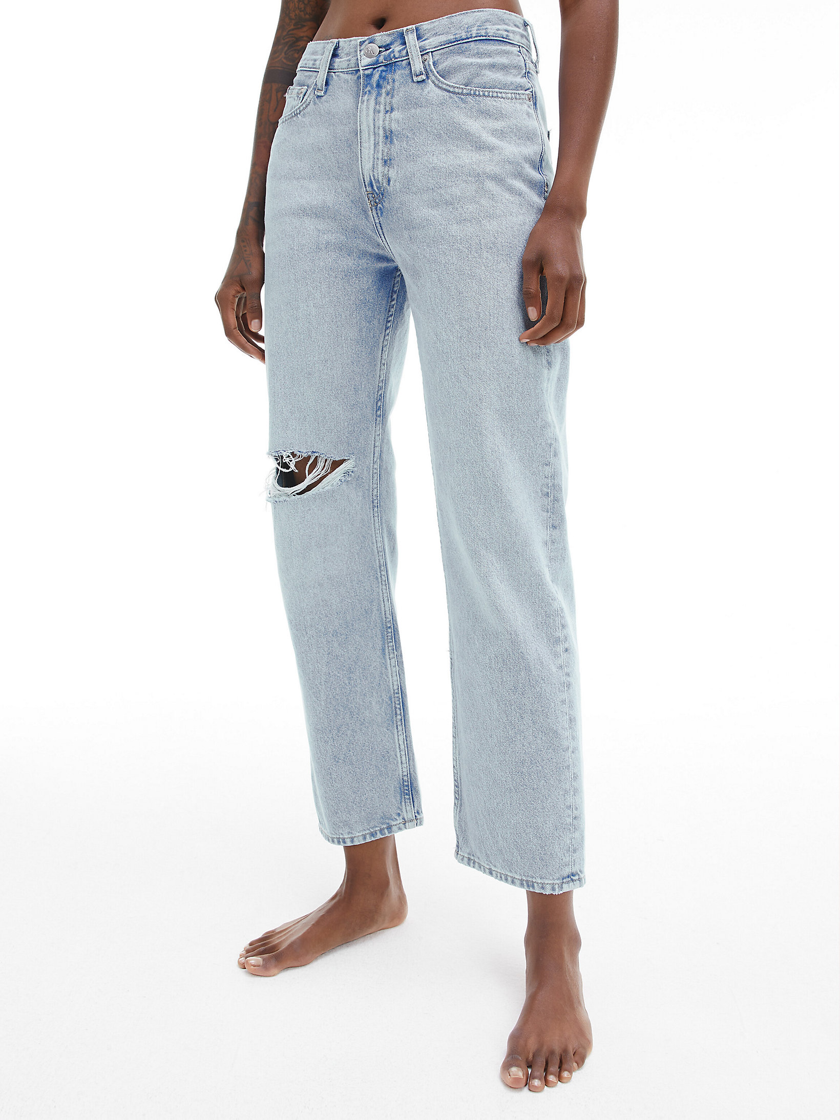 Denim Medium High Rise Straight Ankle Jeans undefined women Calvin Klein