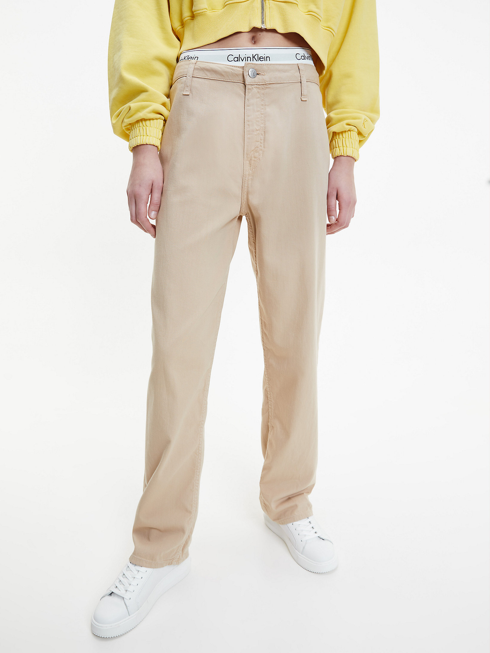 Denim Medium Pantaloni Chino Dritti undefined donna Calvin Klein