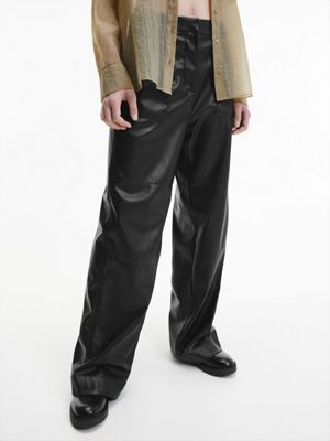 Faux Leather Wide Leg Pants Calvin 