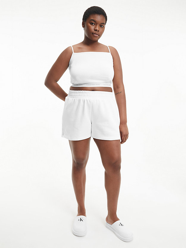 BRIGHT WHITE Logo Tape Jogger Shorts for women CALVIN KLEIN JEANS