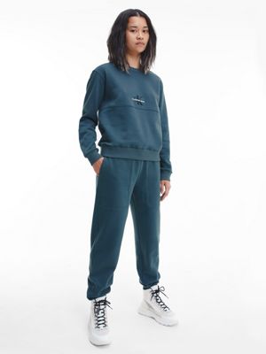dark seaweed relaxed monogram joggers for women calvin klein jeans