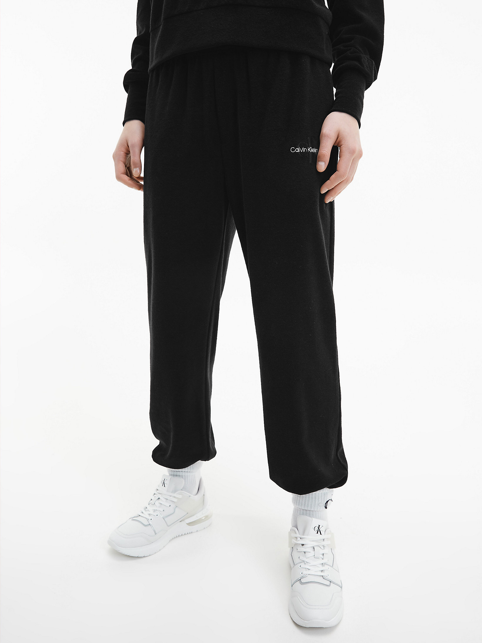 CK Black Relaxed Towelling Joggers undefined women Calvin Klein