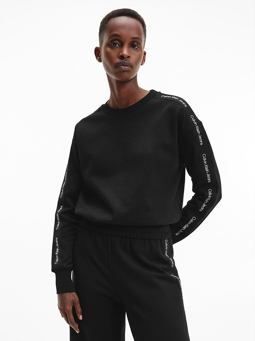 CK BLACK Relaxed Sweatshirt Met Logo Tape undefined dames Calvin Klein
