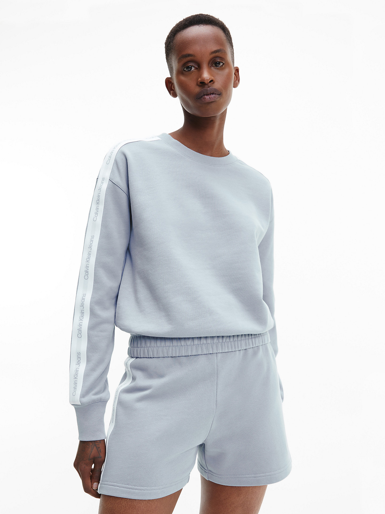 Silver Sky Relaxed Logo Tape Sweatshirt undefined women Calvin Klein