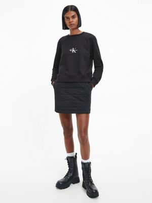 CK BLACK Bluza z monogramem z bawełny organicznej dla Kobiety CALVIN KLEIN JEANS