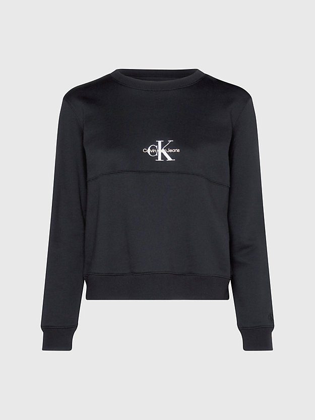CK BLACK Monogramm-Sweatshirt aus Bio-Baumwolle für Damen CALVIN KLEIN JEANS