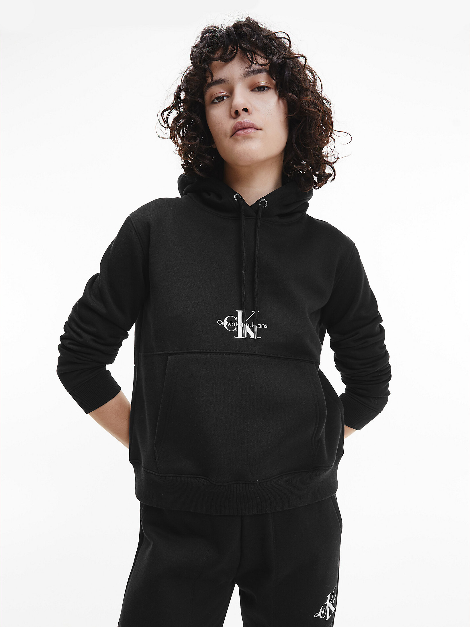 CK Black Monogram Hoodie undefined women Calvin Klein