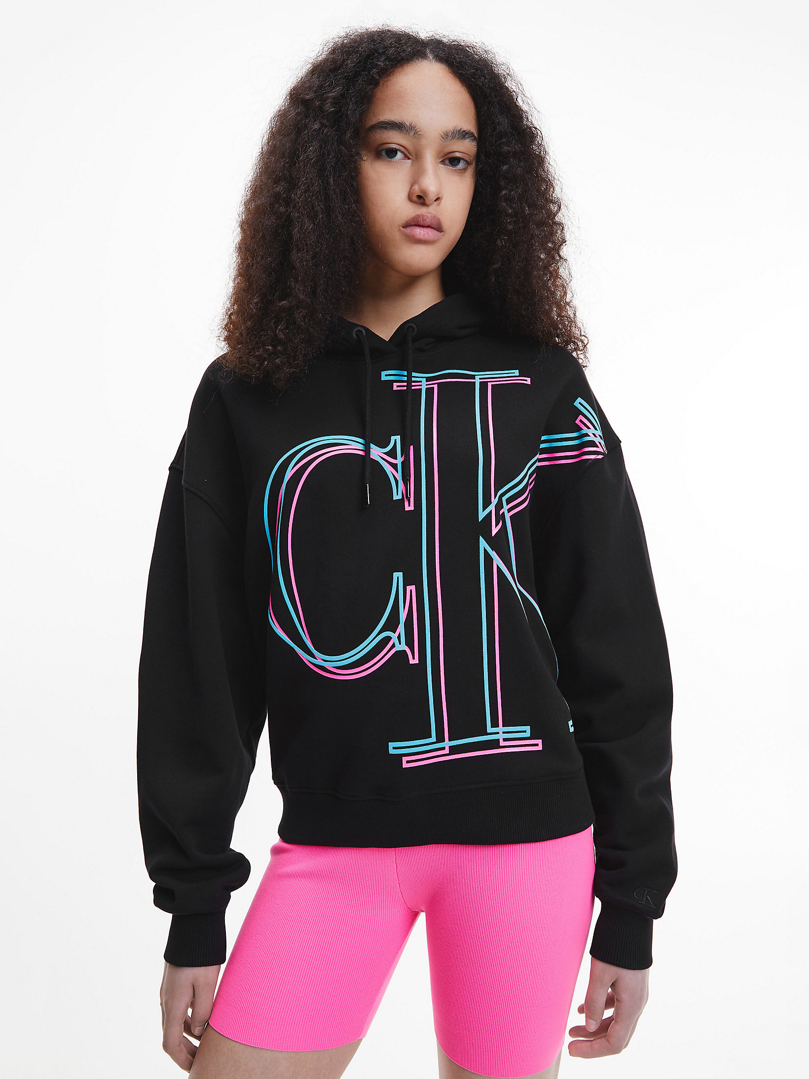 CK Black Boyfriend Logo Hoodie undefined women Calvin Klein