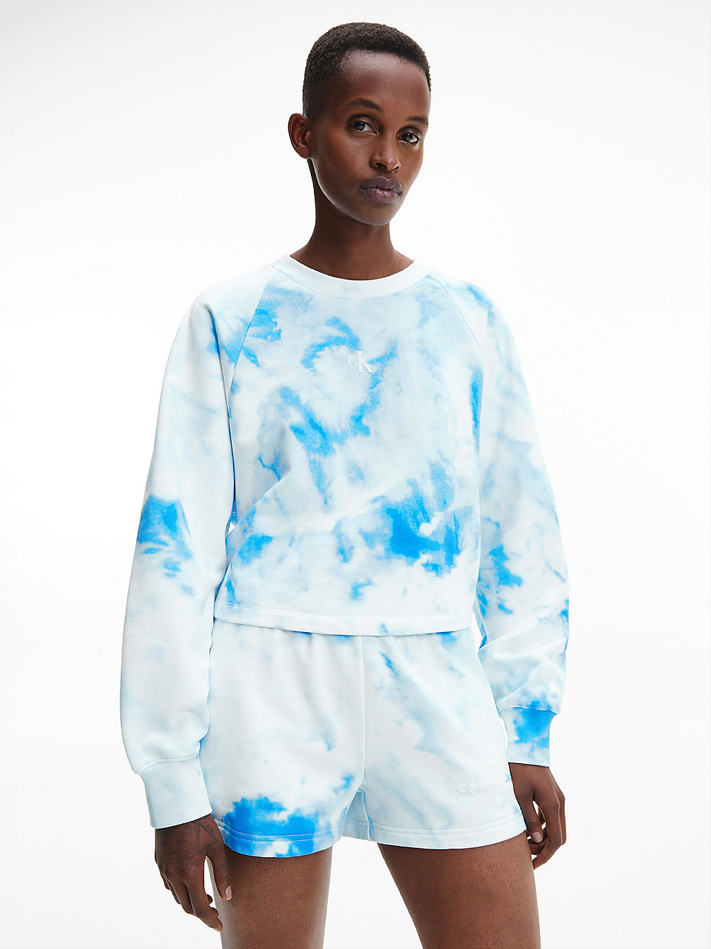 SUMMER SPLASH AOP Oversized Sweatshirt Met All-Over Print undefined dames Calvin Klein