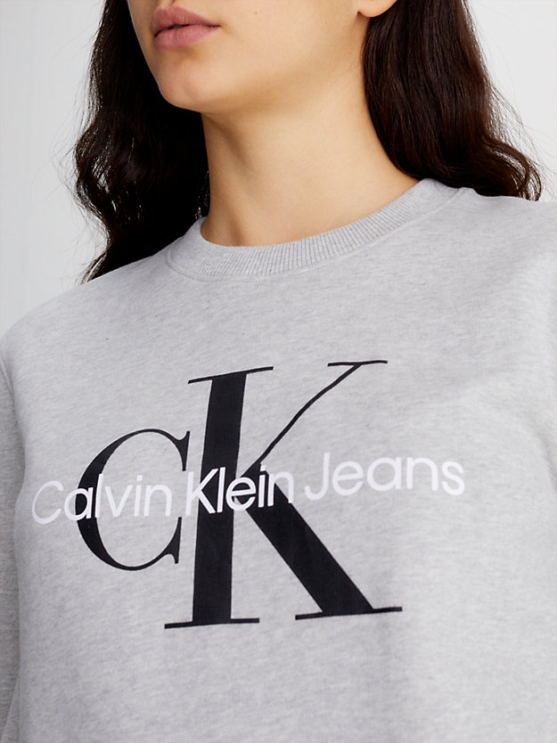 LIGHT GREY HEATHER Monogramm-Sweatshirt für Damen CALVIN KLEIN JEANS