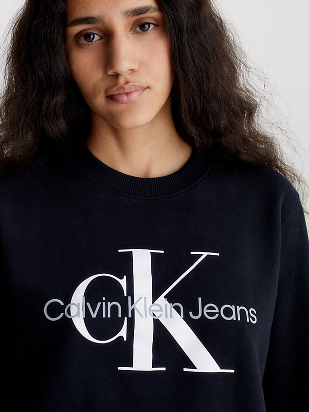black monogram sweatshirt for women calvin klein jeans