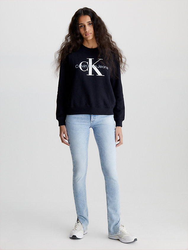 black bluza z monogramem dla kobiety - calvin klein jeans