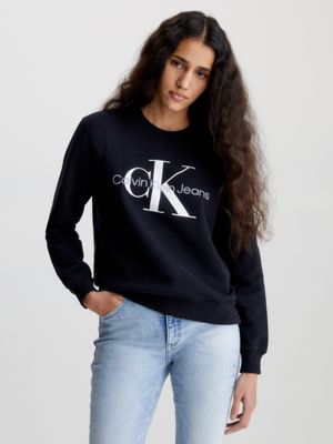 Calvin Klein Crew Neck Gradient Monogram Sweatshirt, White (6Y)