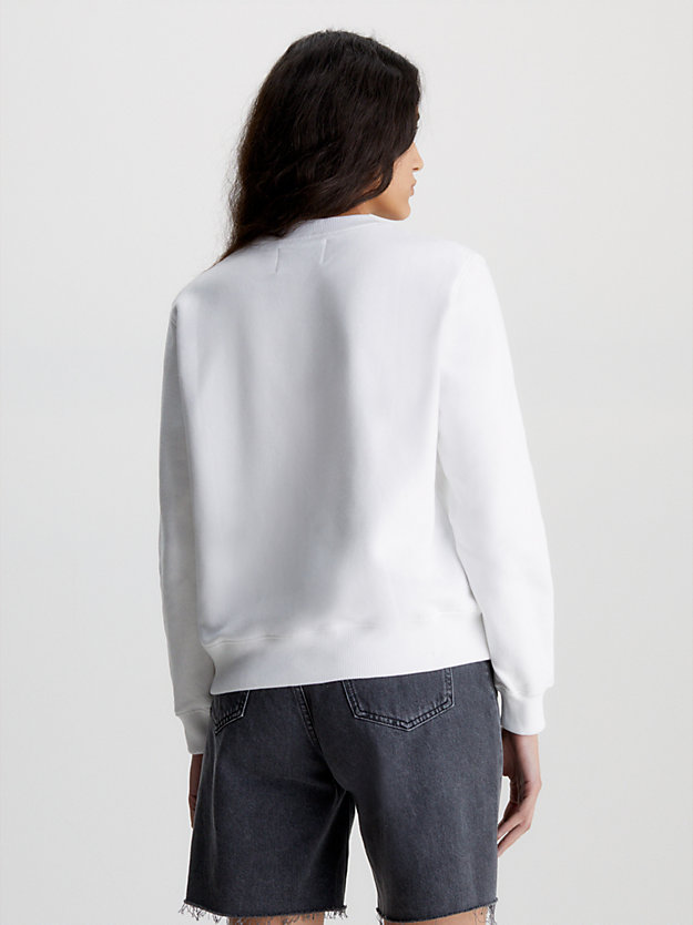 sudadera con monograma bright white de mujer calvin klein jeans