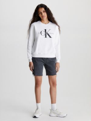 Calvin Klein Jeans Women's Foil-Sliced Monogram Logo Sweatshirt