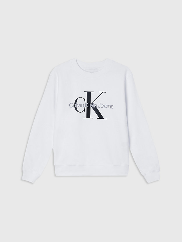 BRIGHT WHITE Monogramm-Sweatshirt für Damen CALVIN KLEIN JEANS