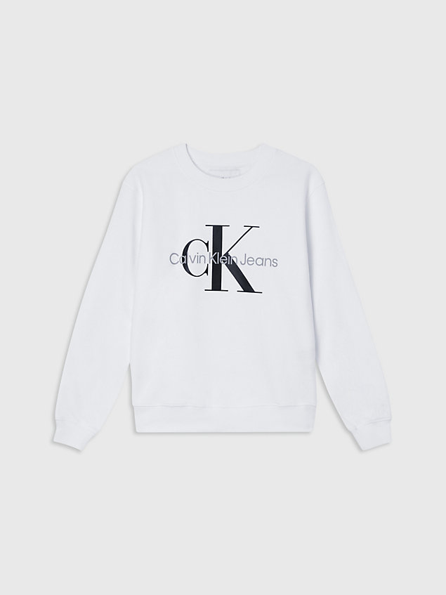 white monogram sweatshirt voor dames - calvin klein jeans