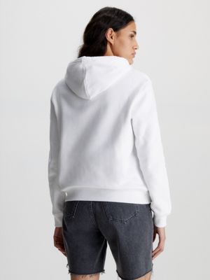 Calvin Klein Jeans Women's Hooded Bell Sleeve Top White Size X-Large