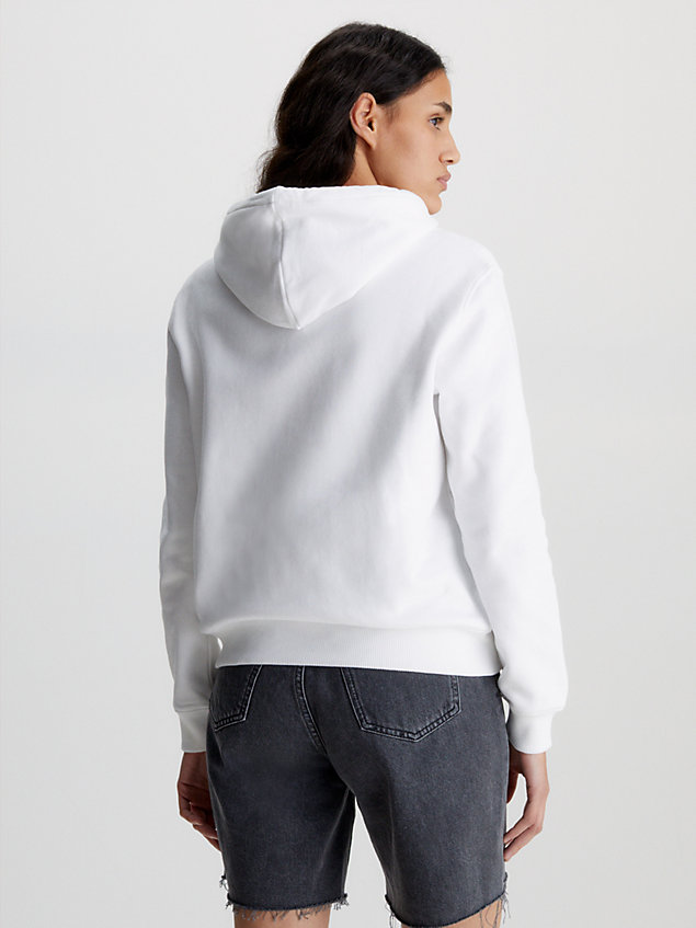 white bluza z kapturem i monogramem dla kobiety - calvin klein jeans