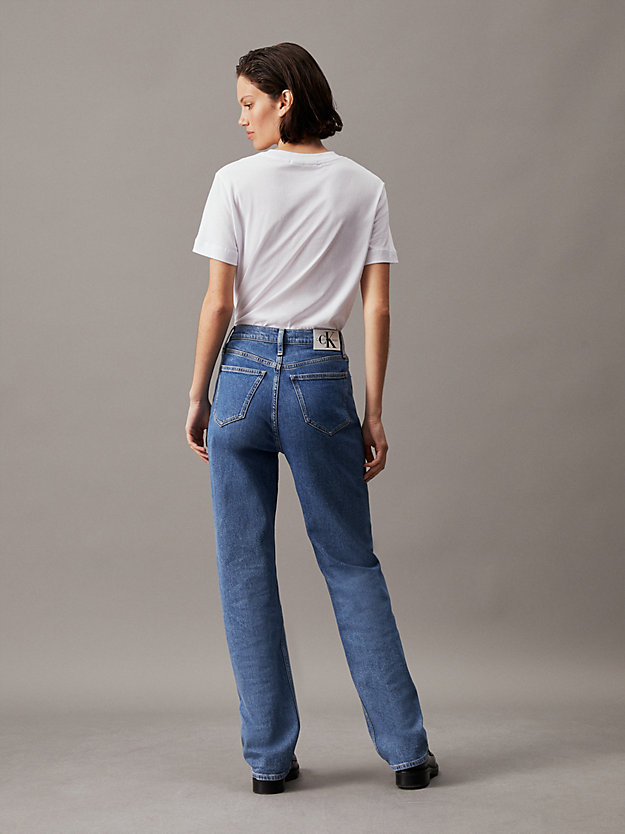 bright white t-shirt mit monogramm für damen - calvin klein jeans