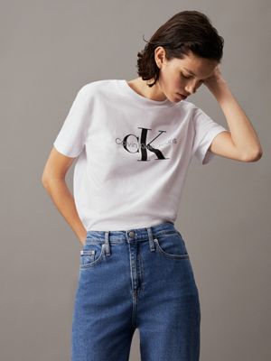 White womens calvin on sale klein t shirt