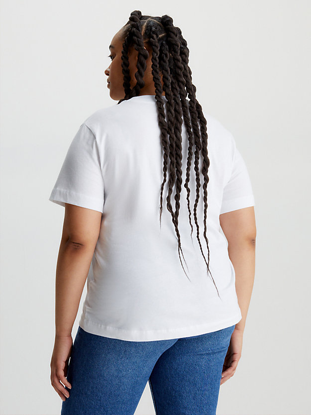 BRIGHT WHITE Plus Size Monogram T-shirt for women CALVIN KLEIN JEANS