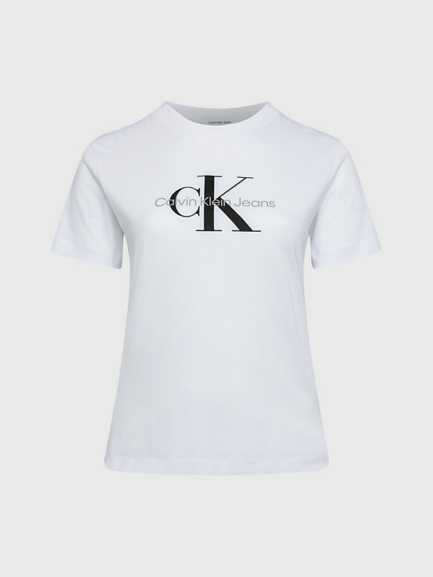 BRIGHT WHITE T-shirt plus size z monogramem dla Kobiety CALVIN KLEIN JEANS
