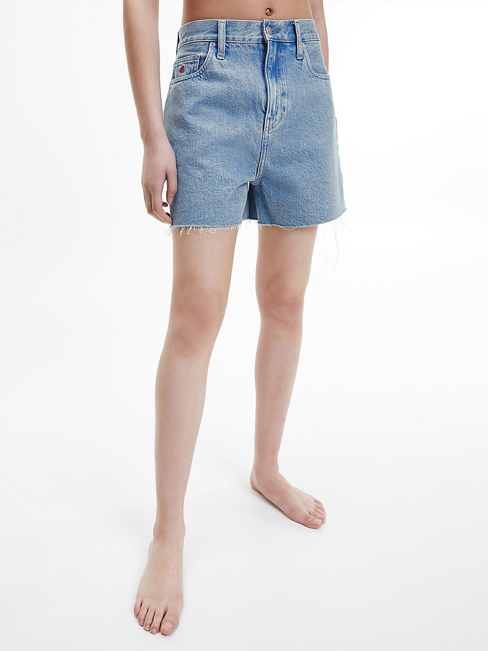 DENIM MEDIUM > Свободные джинсовые шорты высокой посадки - CK One > undefined Женщины - Calvin Klein