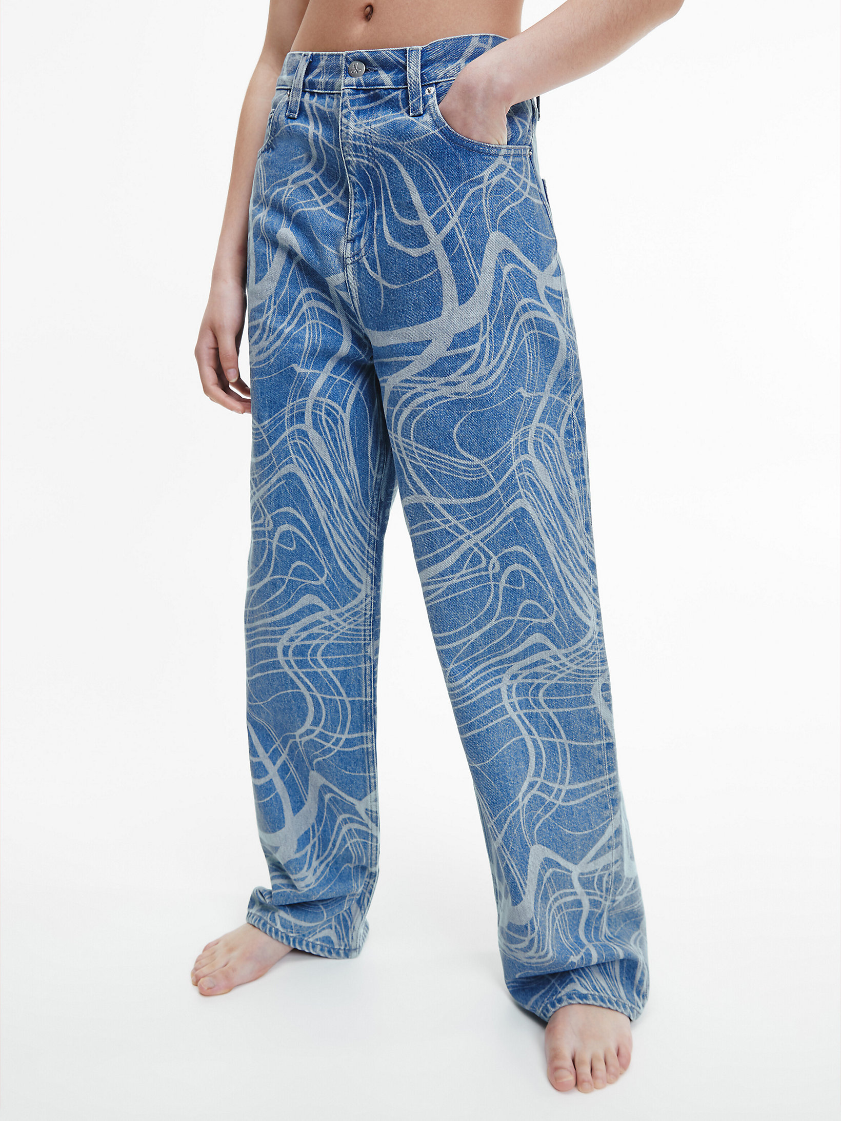 Denim Light High Rise Relaxed Printed Jeans - CK One undefined women Calvin Klein