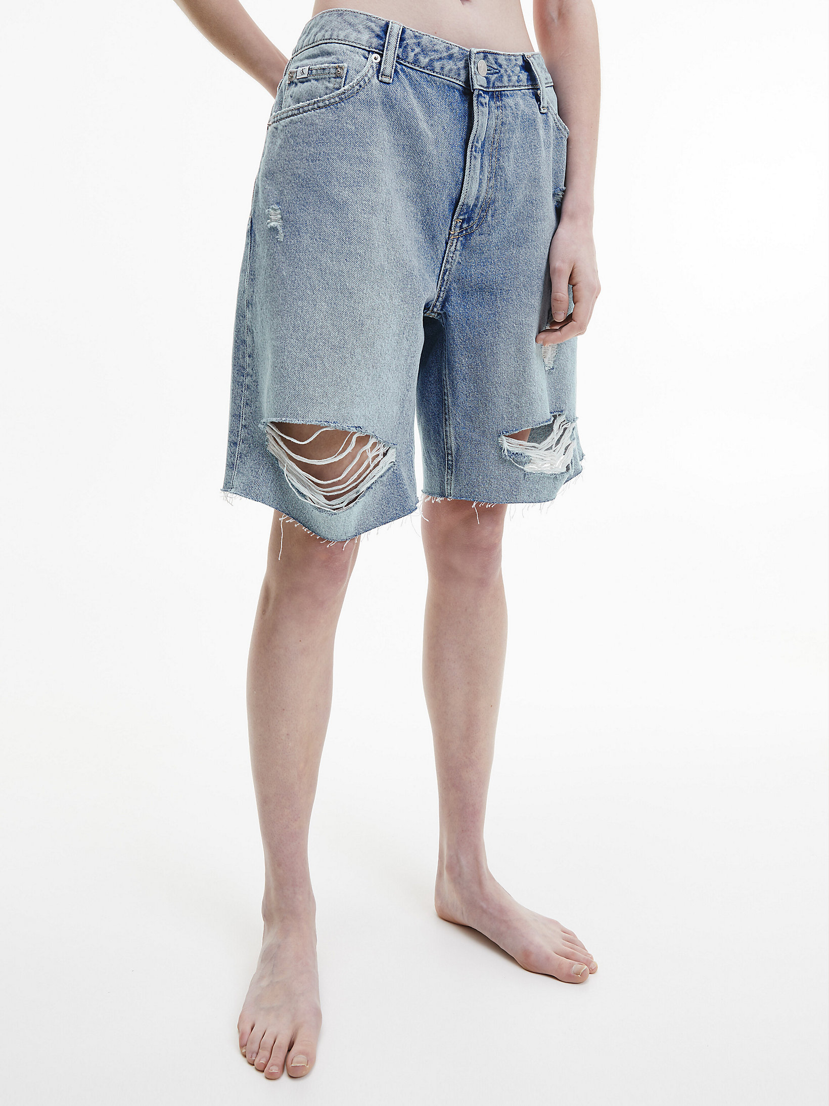 Denim Light 90's Straight Denim Shorts undefined women Calvin Klein