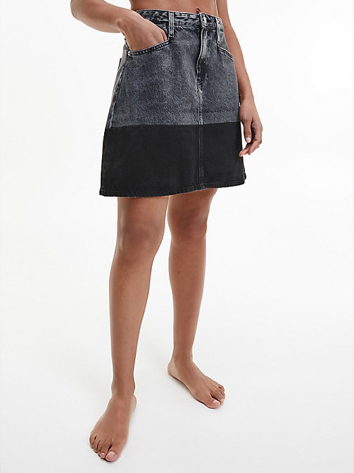Womens Clothing Skirts Mini skirts Calvin Klein Cotton Checked Mini Skirt in Black 