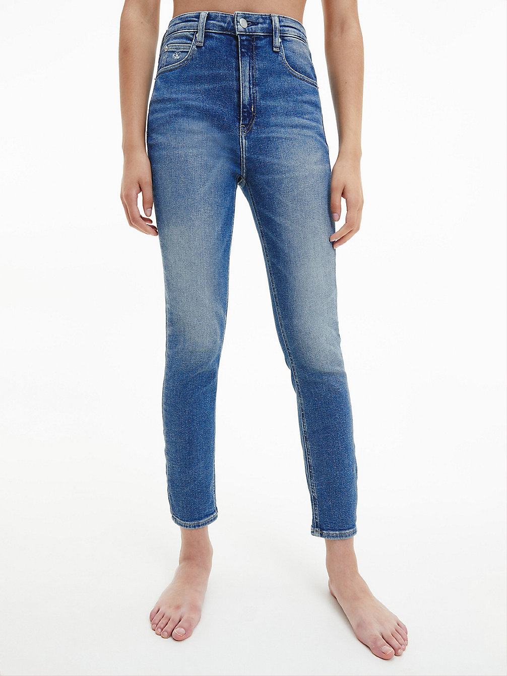 DENIM MEDIUM High Rise Skinny Enkellange Jeans undefined dames Calvin Klein