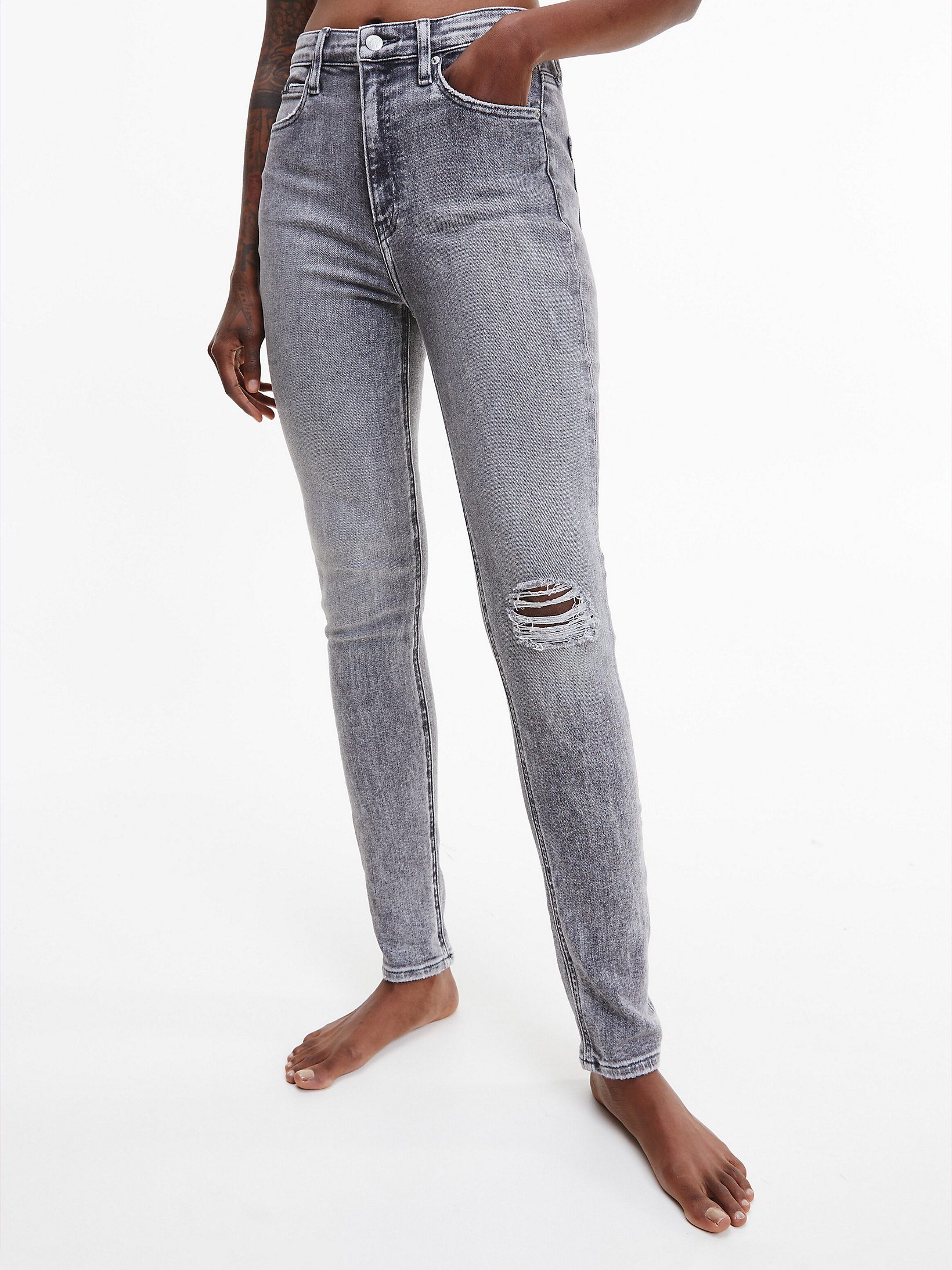 Denim Grey High Rise Skinny Jeans undefined women Calvin Klein