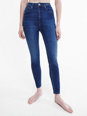  high rise super skinny ankle jeans for women calvin klein jeans