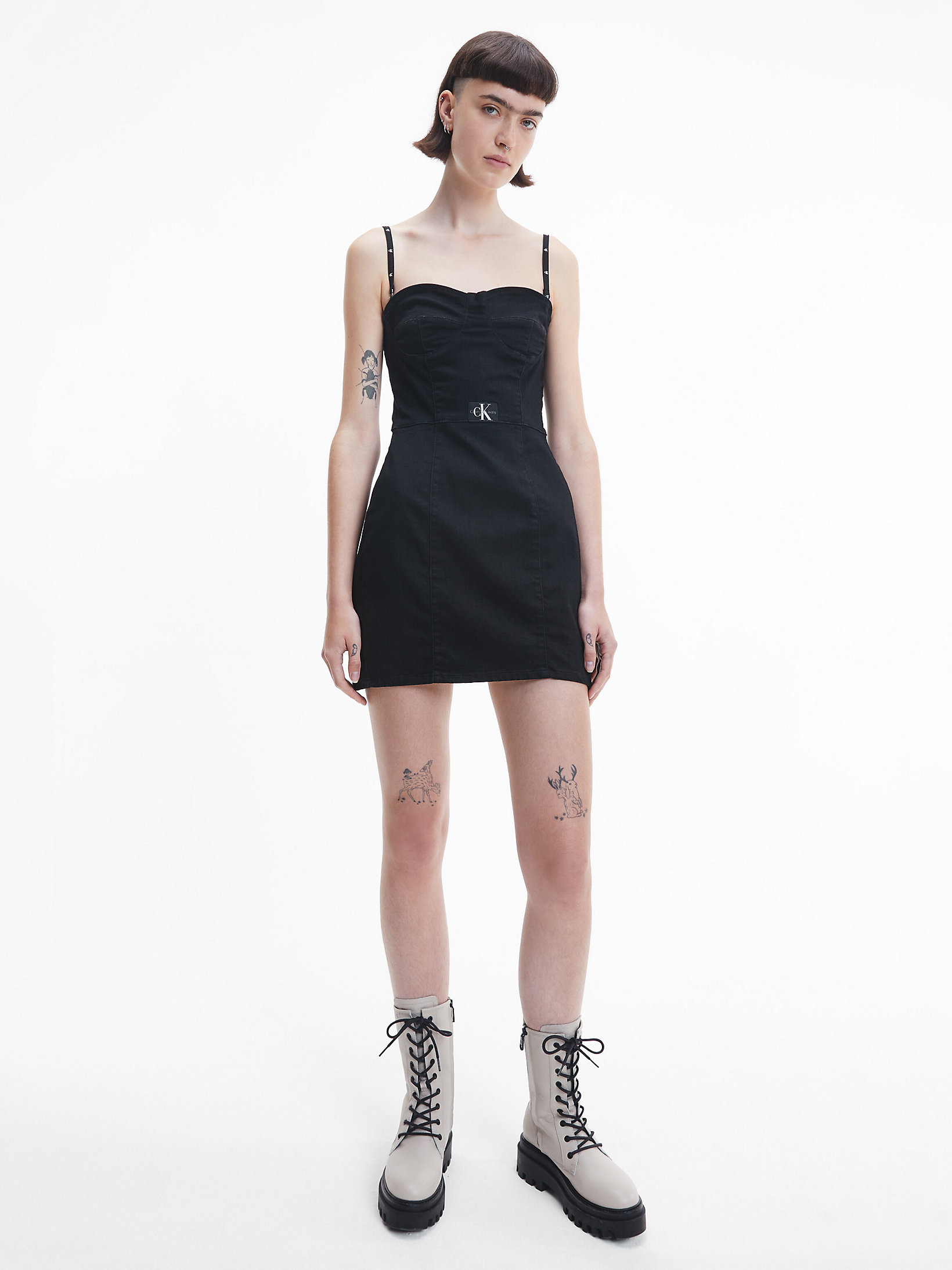 Denim Rinse Denim Bustier Dress undefined women Calvin Klein