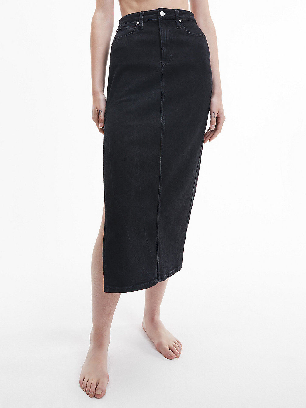 DENIM BLACK Denim Maxi Skirt undefined women Calvin Klein