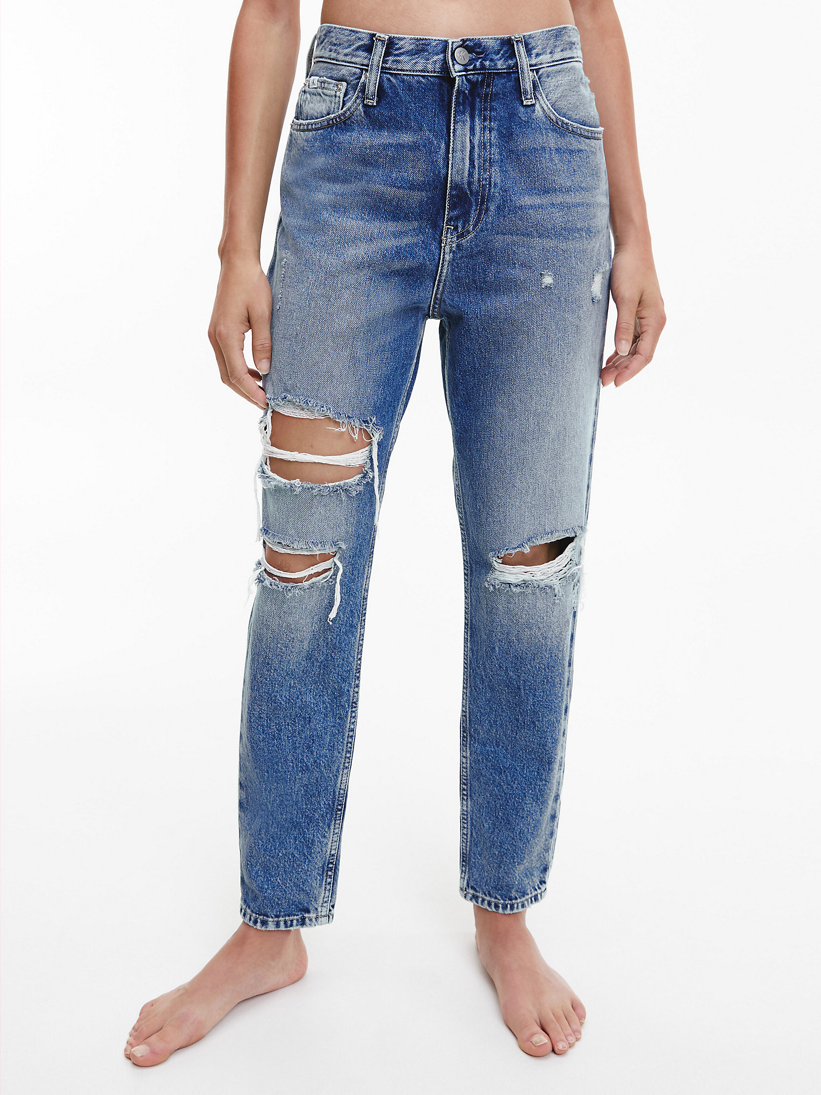 Minigonna di jeans a vita alta Calvin Klein Donna Abbigliamento Pantaloni e jeans Jeans Jeans a vita alta 