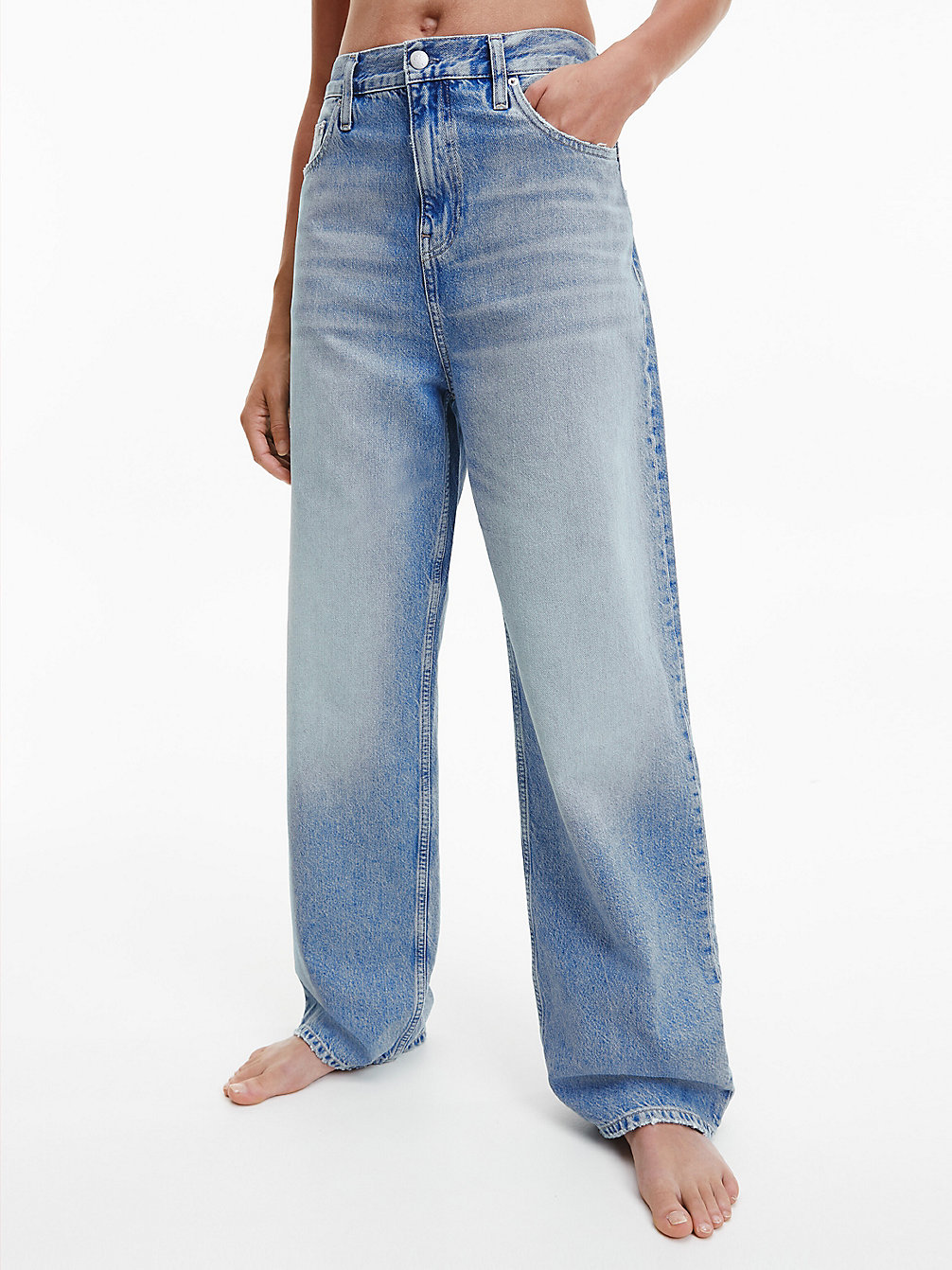 DENIM LIGHT High Rise Relaxed Jeans undefined donna Calvin Klein