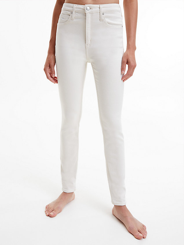high rise skinny jeans white de mujeres calvin klein jeans