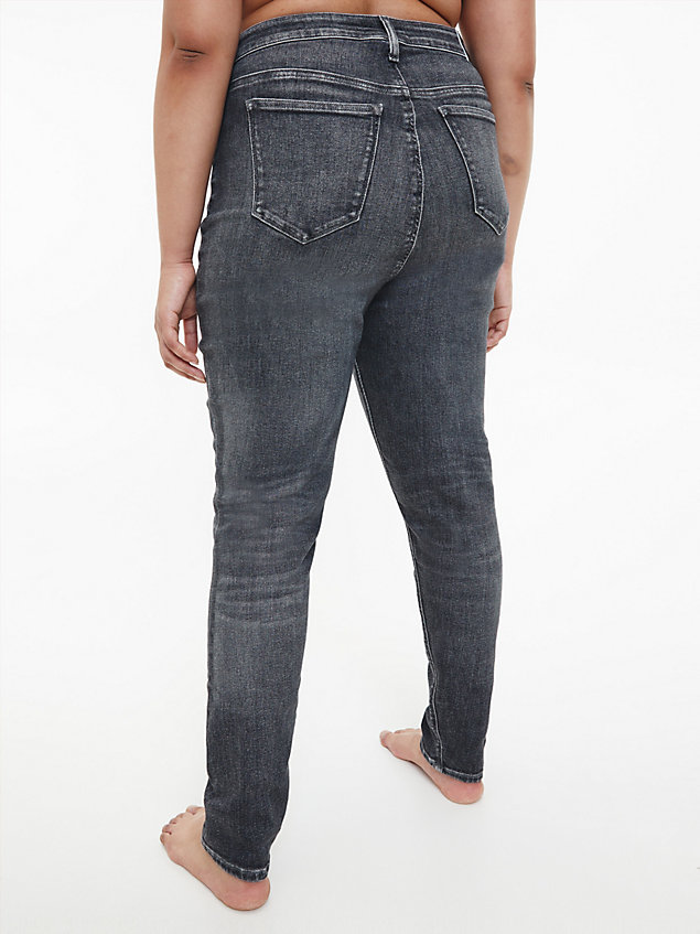 grey high rise skinny jeans in großen größen für damen - calvin klein jeans
