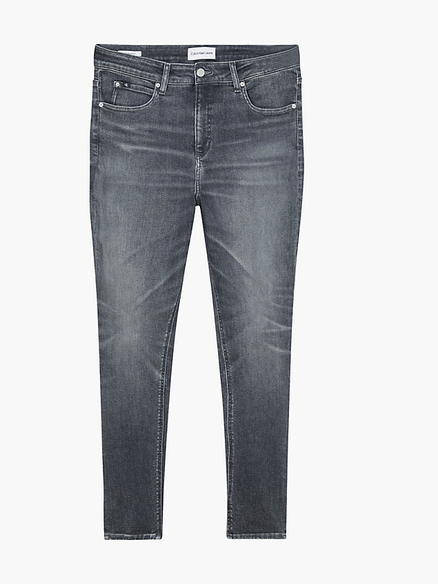 grey high rise skinny jeans in großen größen für damen - calvin klein jeans