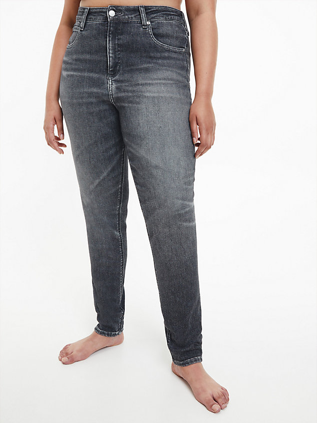 grey plus size high rise skinny jeans for women calvin klein jeans