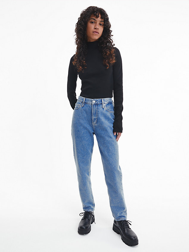 blue high rise mom jeans for women calvin klein jeans