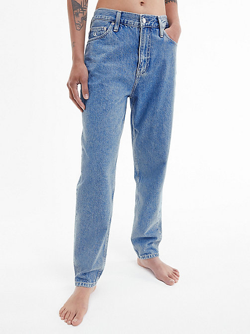 Womens Clothing Jeans Straight-leg jeans Calvin Klein Denim Mom Jeans in Blue 