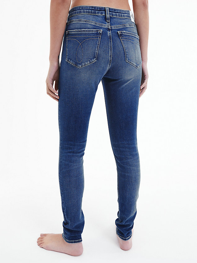 mid rise skinny jeans blue de mujer calvin klein jeans